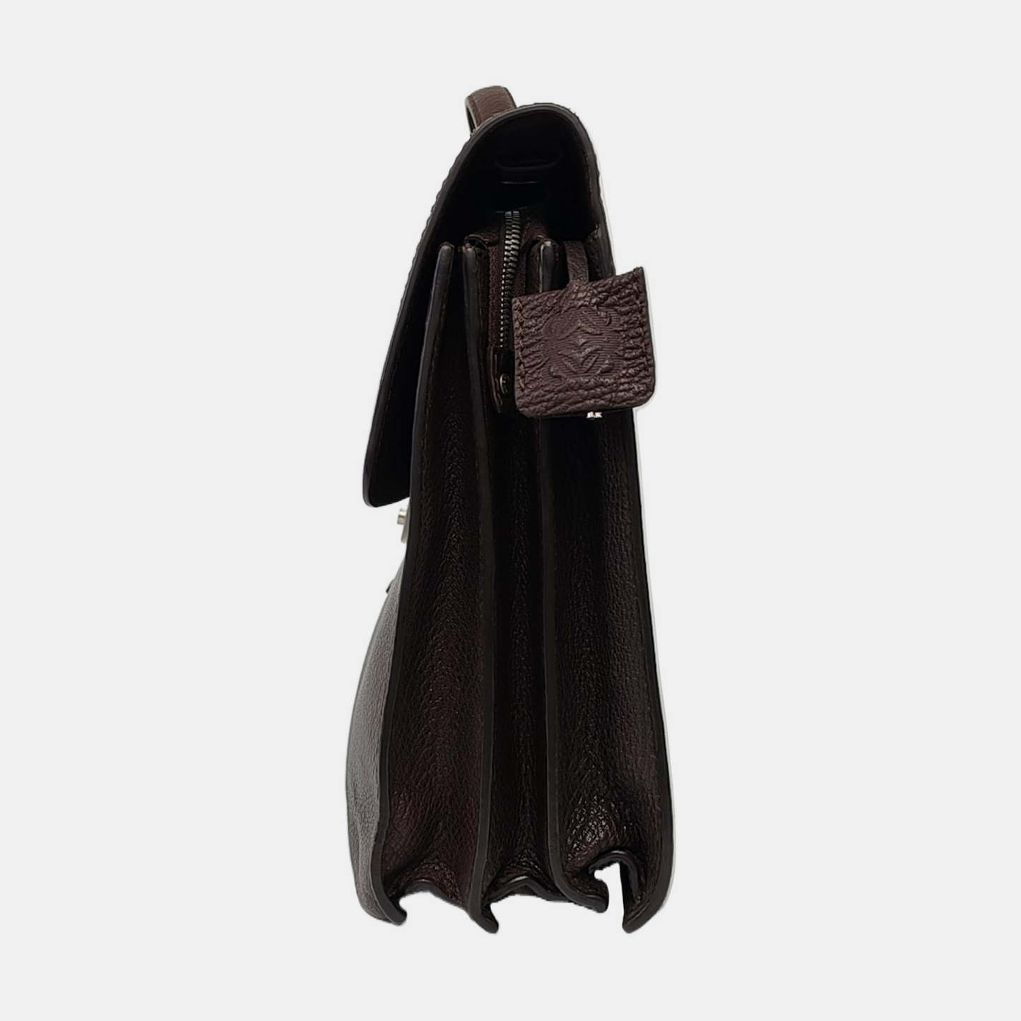 LOEWE Dark Brown Cowhide Handbag Single Shoulder Bag Crossbody Golden hardware-(SKU)-960024016