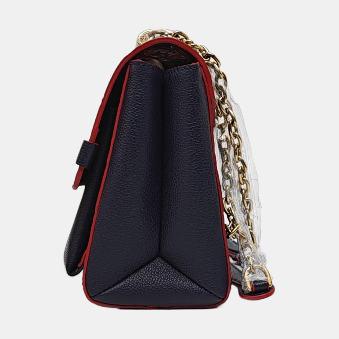 LOUIS VUITTON VAVIN Small Deep Blue Leather Monogram Embossed Single Shoulder Bag Tote Bag Golden Hardware-(SKU)-959801677