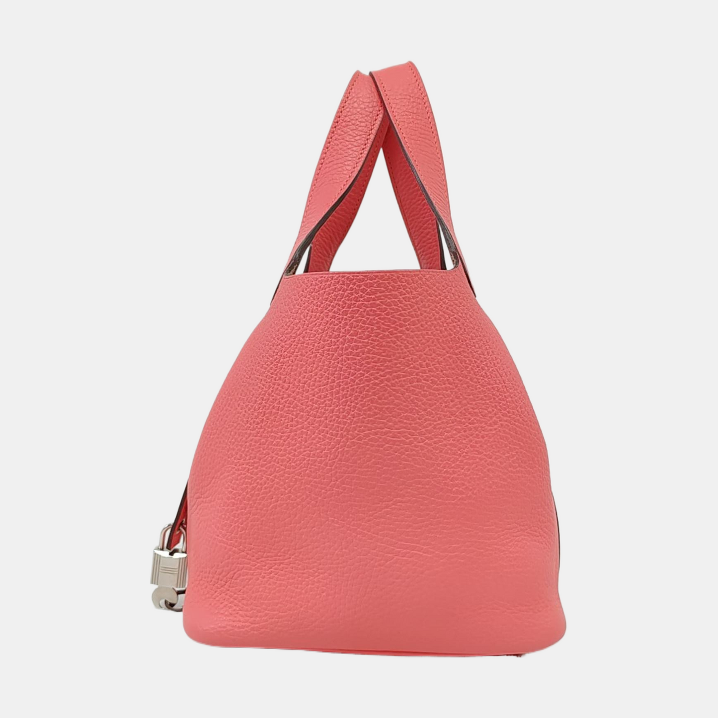 HERMÈS Picotin Lock 18 Lipstick Pink Clemence Leather Market Basket Tote Bag with Silver Hardware A-(SKU)-959918692