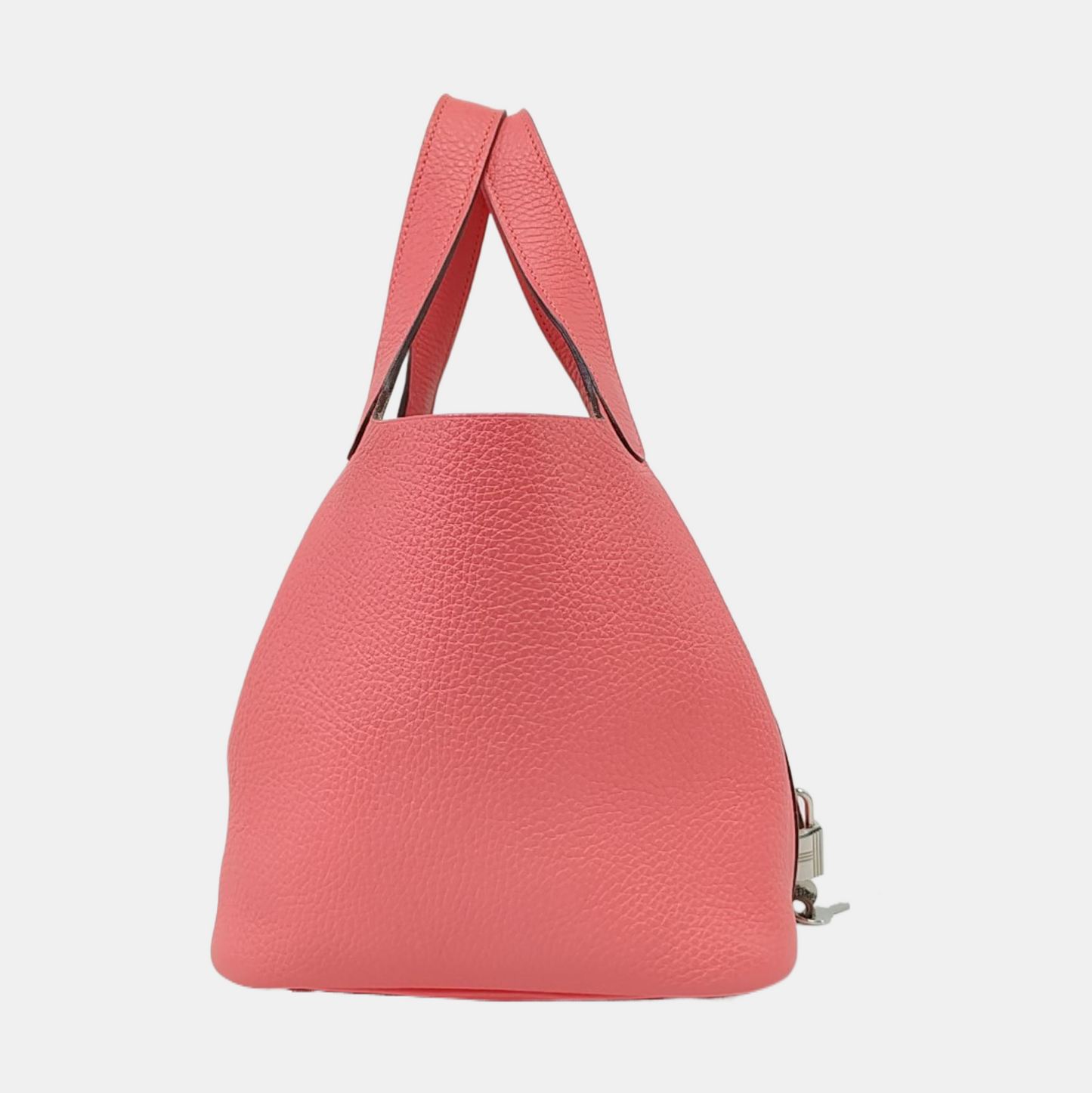 HERMÈS Picotin Lock 18 Lipstick Pink Clemence Leather Market Basket Tote Bag with Silver Hardware A-(SKU)-959918692