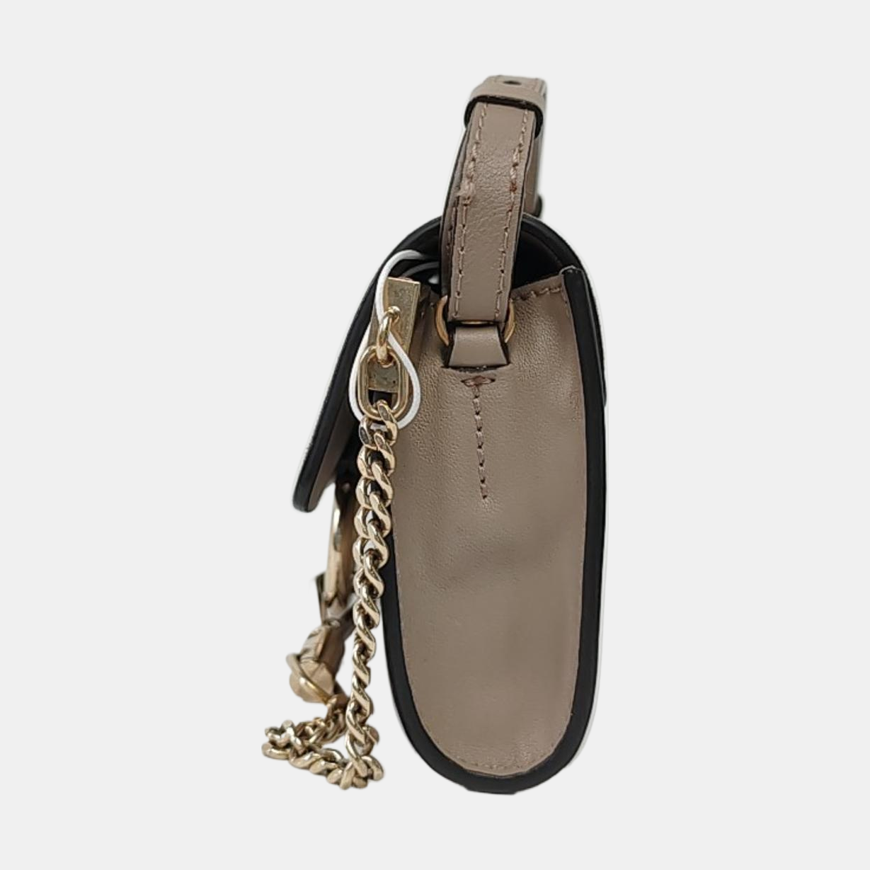 Chloé Faye Gray Cowhide Crossbody Single Shoulder Bag Golden Silver Hardware Removable shoulder strap-(SKU)-959793596