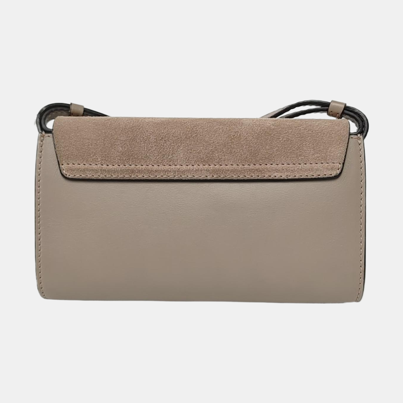 Chloé Faye Gray Cowhide Crossbody Single Shoulder Bag Golden Silver Hardware Removable shoulder strap-(SKU)-959793596