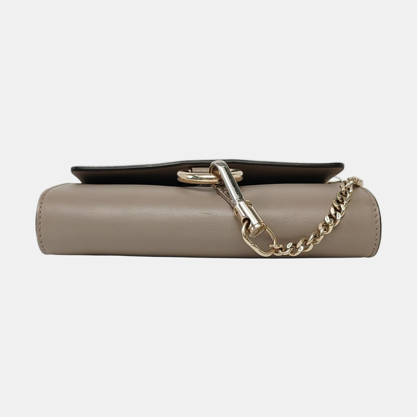 Chloé Faye Gray Cowhide Crossbody Single Shoulder Bag Golden Silver Hardware Removable shoulder strap-(SKU)-959793596