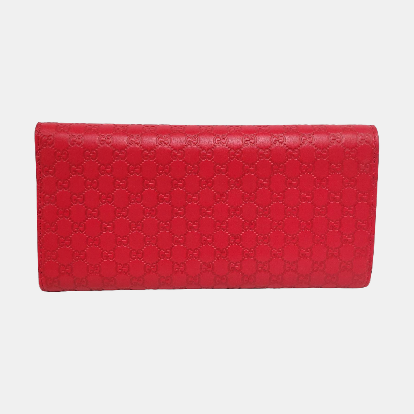 GUCCI Red Cowhide Monogrammed Embossed Wallet Golden hardware-(SKU)-959925038