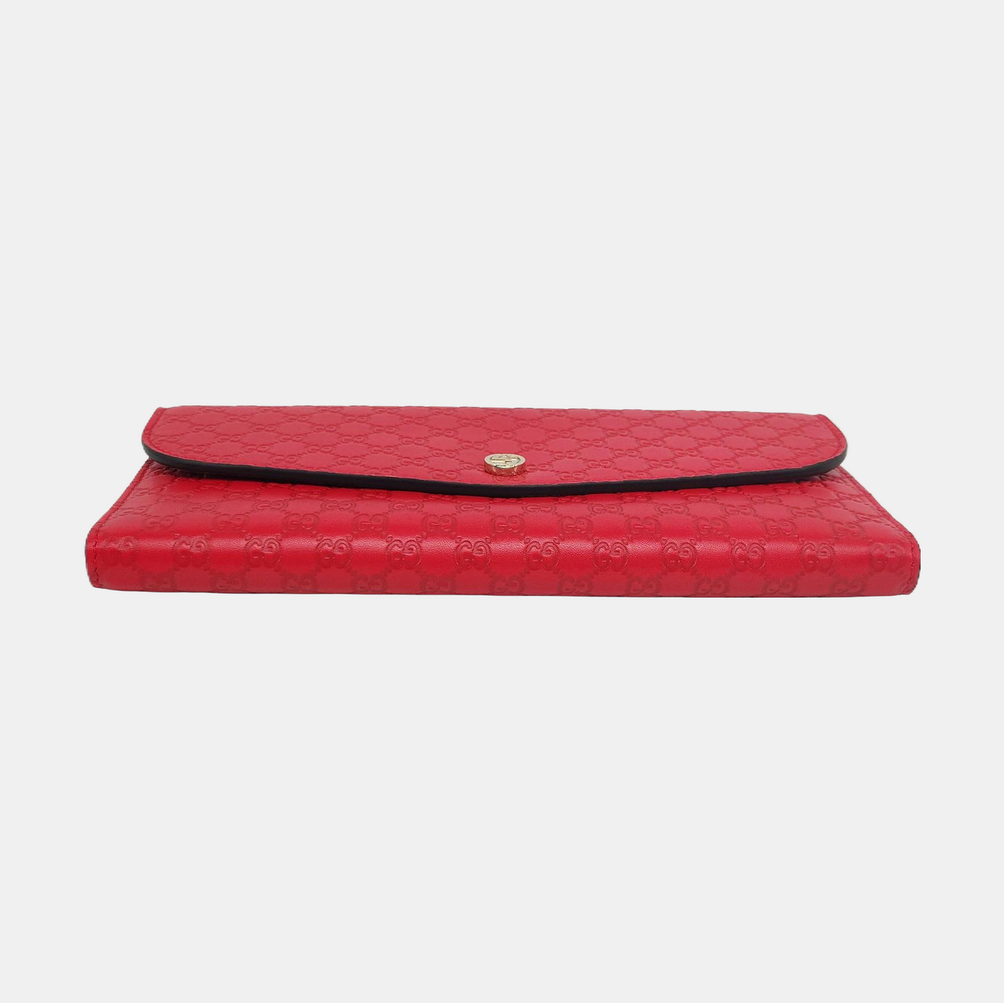 GUCCI Red Cowhide Monogrammed Embossed Wallet Golden hardware-(SKU)-959925038