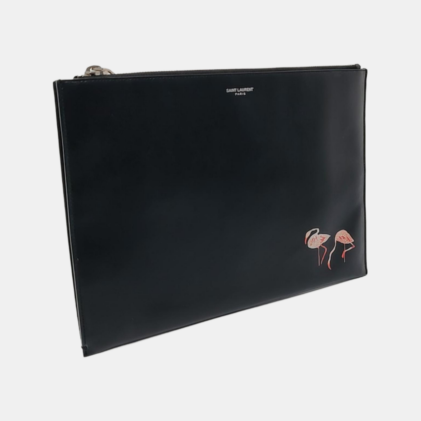 YSL Black cowhide printed handbag Silver Hardware-(SKU)-959836172