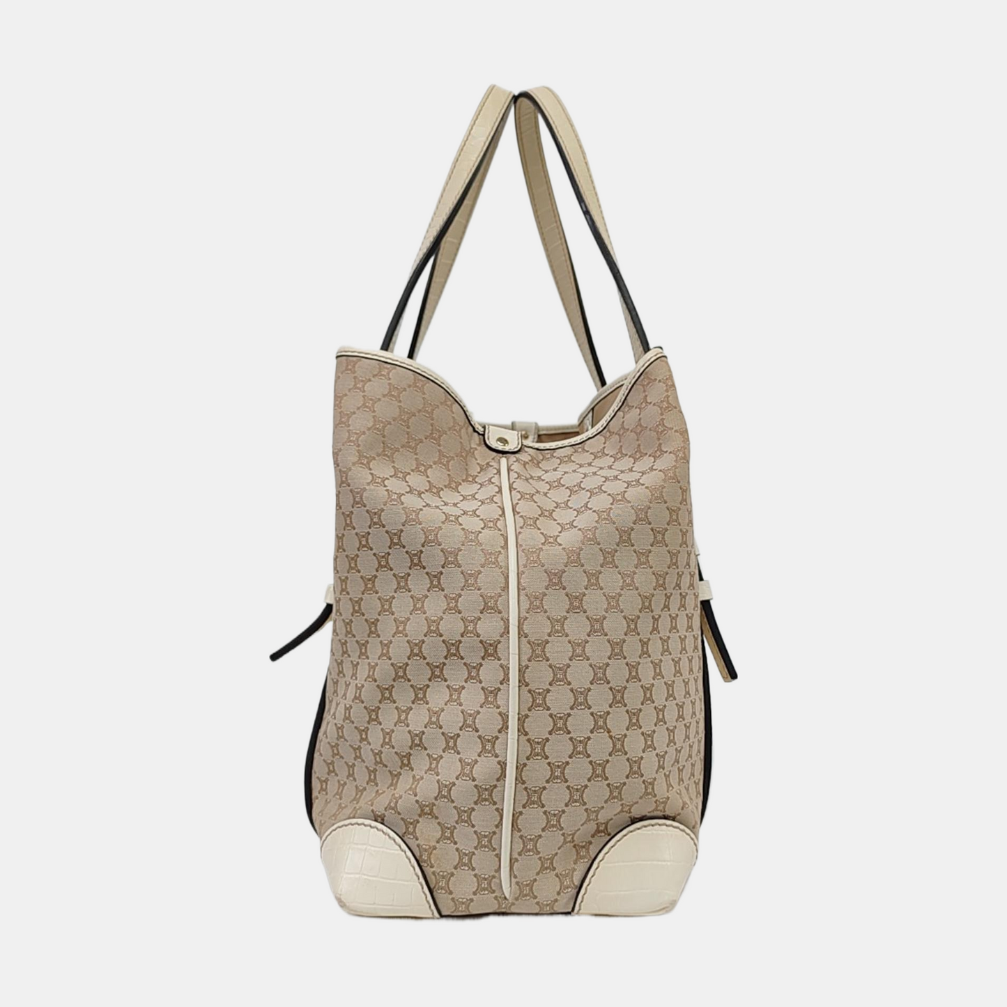 CELINE Brown Canvas Triumph Monogram Single Shoulder Bag Tote Bag Golden hardware-(SKU)-959689180