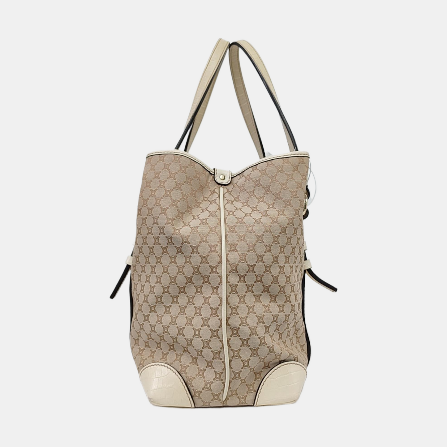 CELINE Brown Canvas Triumph Monogram Single Shoulder Bag Tote Bag Golden hardware-(SKU)-959689180
