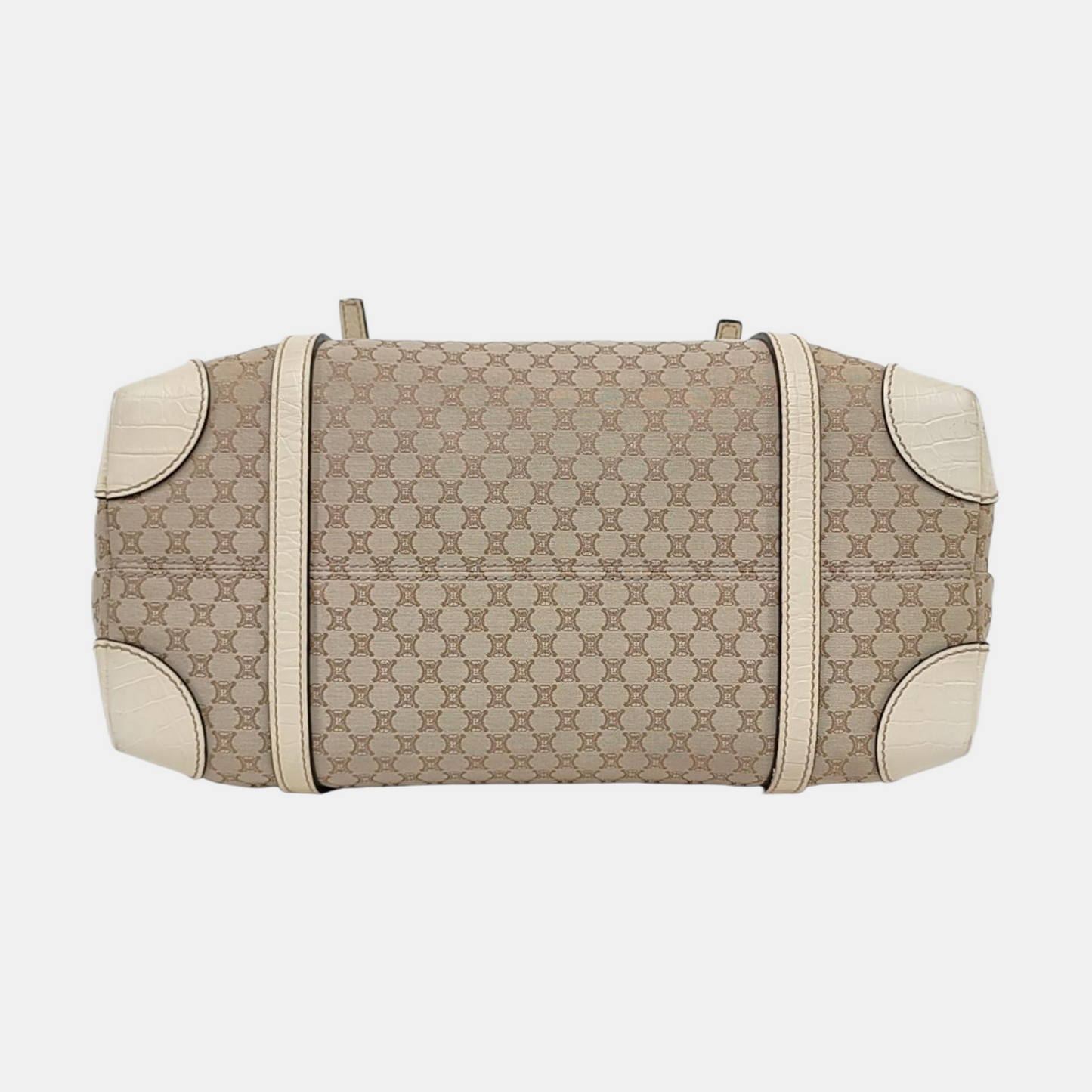 CELINE Brown Canvas Triumph Monogram Single Shoulder Bag Tote Bag Golden hardware-(SKU)-959689180