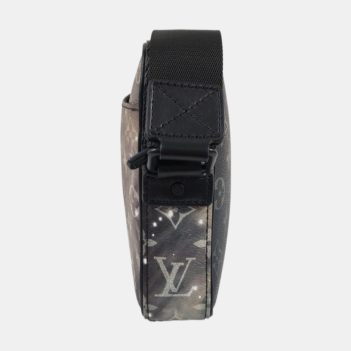 LOUIS VUITTON ALPHA Grey Coated Canvas Monogram Printed Camera Bag Shoulder Bag Crossbody Bag Black Hardware-(SKU)-959853480