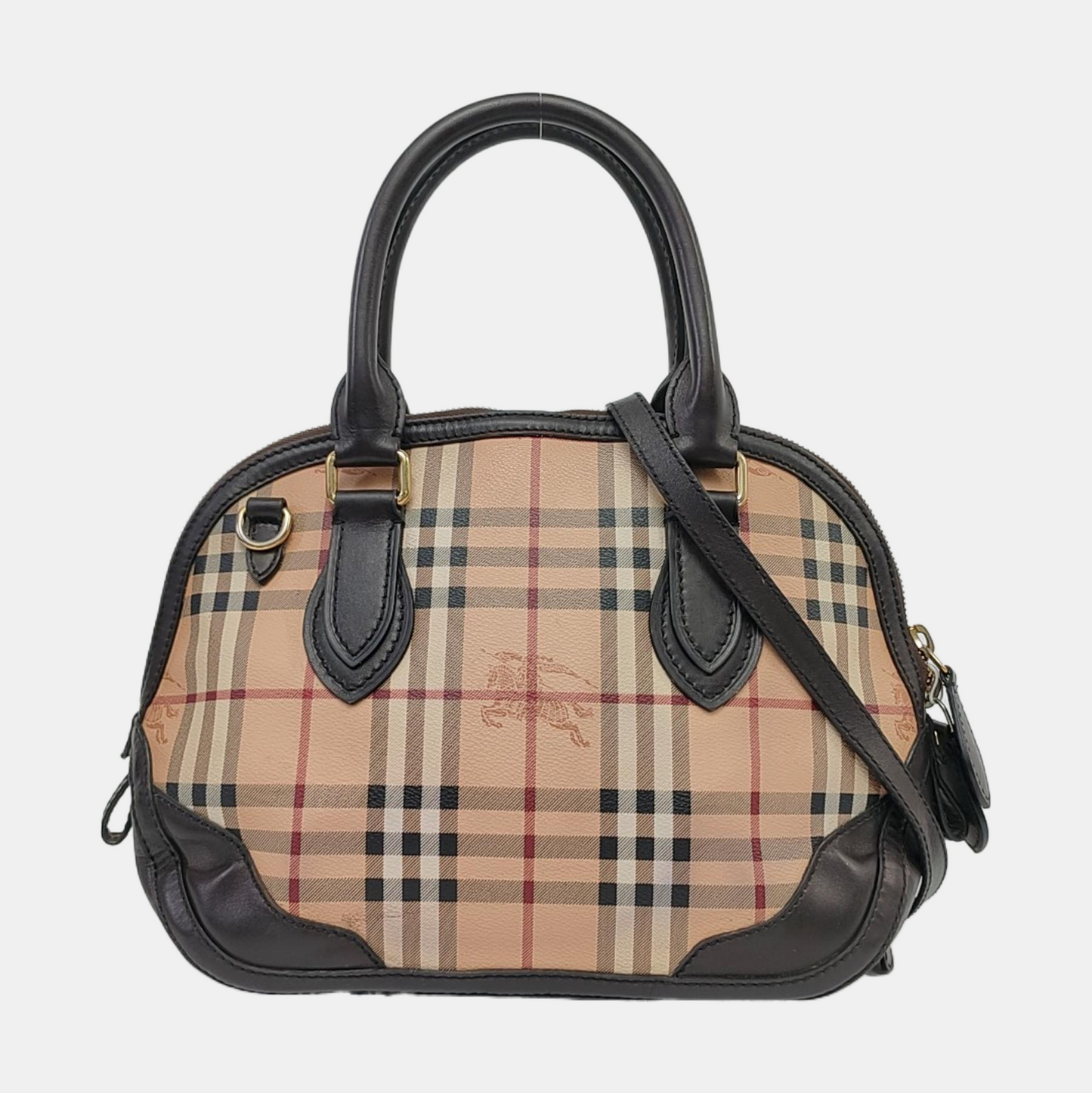 BURBERRY Khaki Coated Canvas Warhorse Grain Crossbody Handbag Silver Hardware Removable shoulder strap-(SKU)-959737043