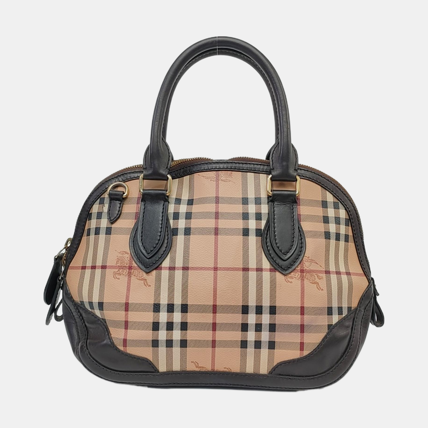 BURBERRY Khaki Coated Canvas Warhorse Grain Crossbody Handbag Silver Hardware Removable shoulder strap-(SKU)-959737043