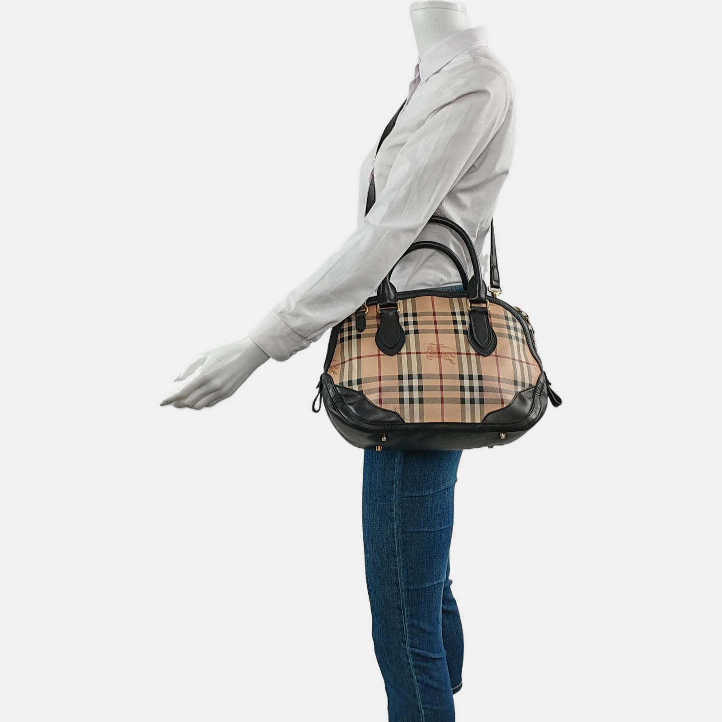 BURBERRY Khaki Coated Canvas Warhorse Grain Crossbody Handbag Silver Hardware Removable shoulder strap-(SKU)-959737043