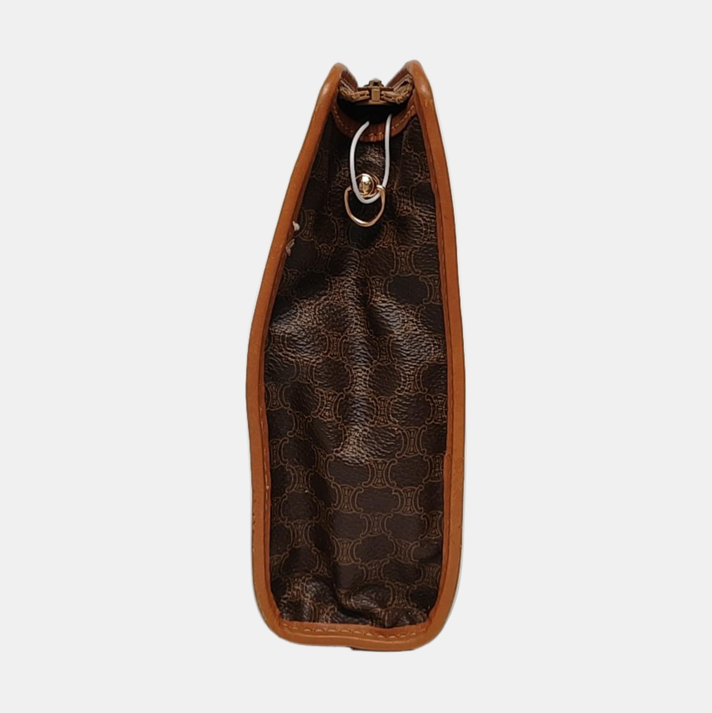 CELINE MACADAM CLUTCHES Brown Coated Canvas Triumph Single Shoulder Bag Handbag Golden hardware-(SKU)-959775760