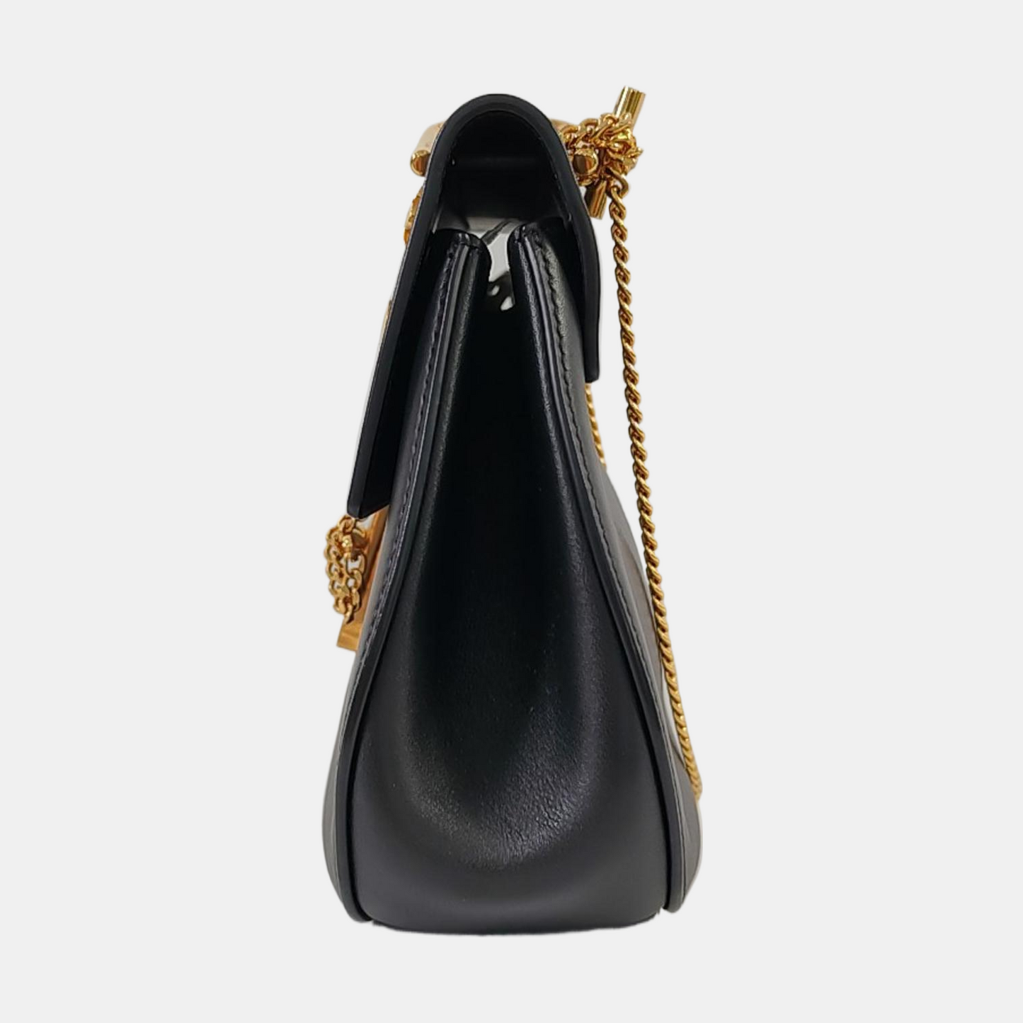 Chloé Drew Medium size Black Cowhide Studs Badge Crossbody, Single Shoulder Bag Golden hardware-(SKU)-959919601