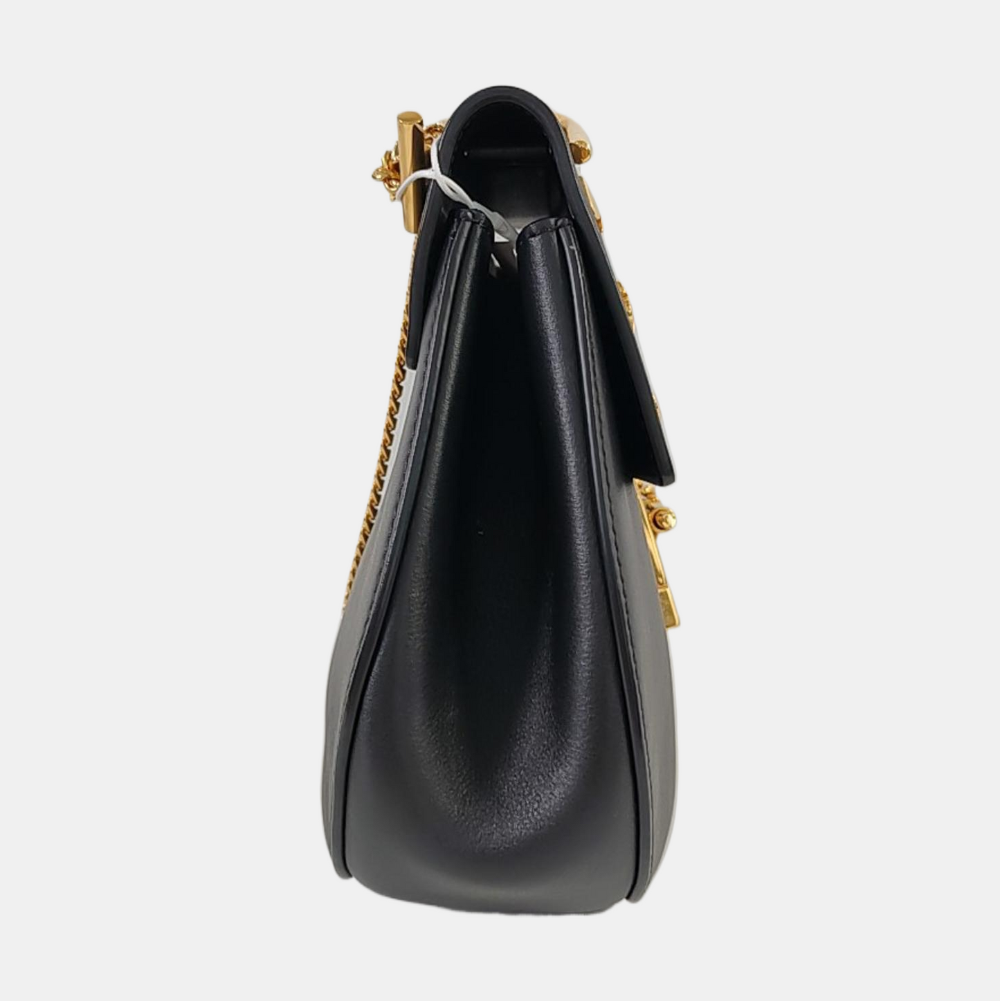 Chloé Drew Medium size Black Cowhide Studs Badge Crossbody, Single Shoulder Bag Golden hardware-(SKU)-959919601