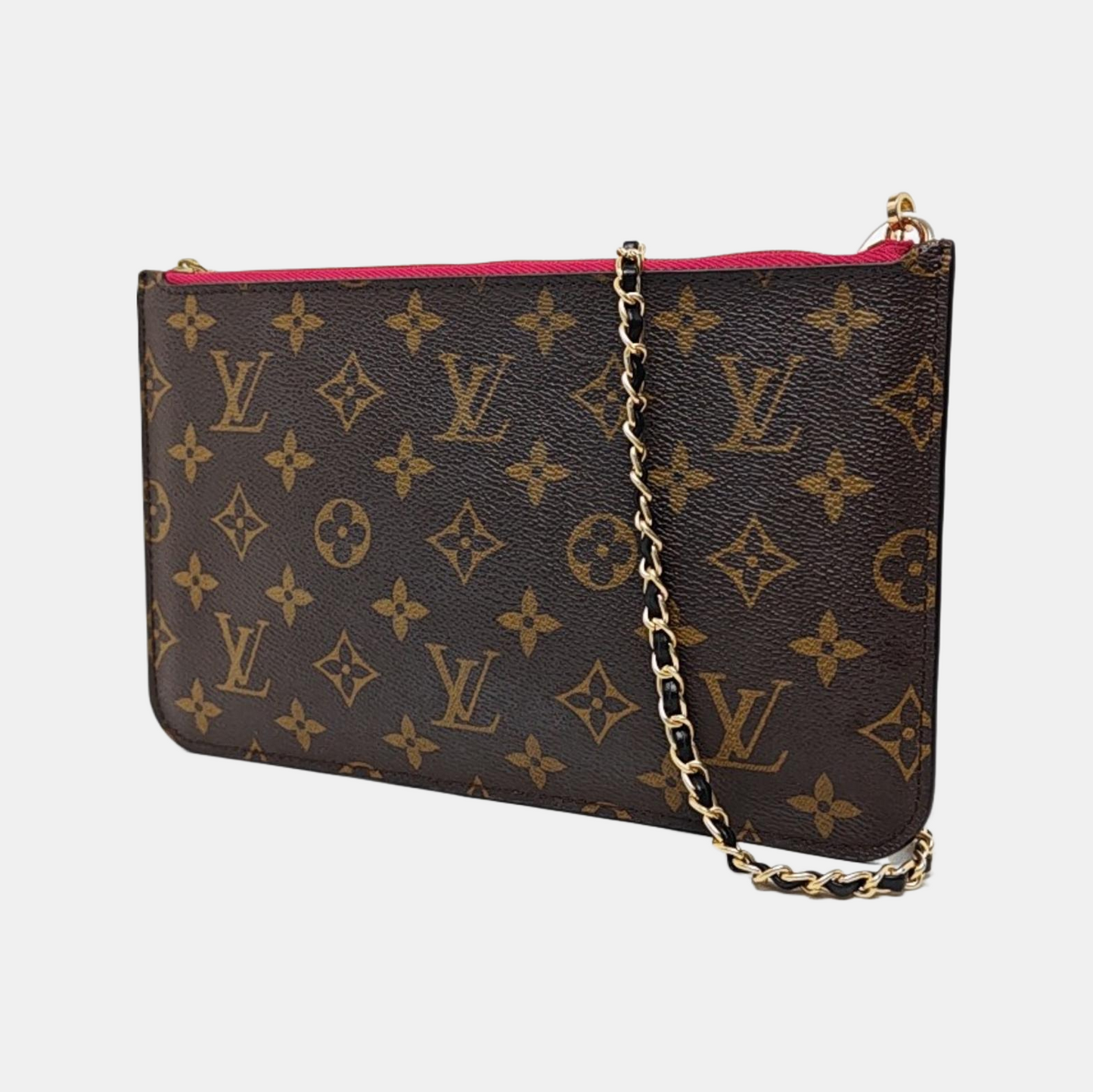 LOUIS VUITTON NEVERFULL Dark Brown Coated Canvas Monogrammed Shopping Bag Handbag Golden hardware-(SKU)-959999069