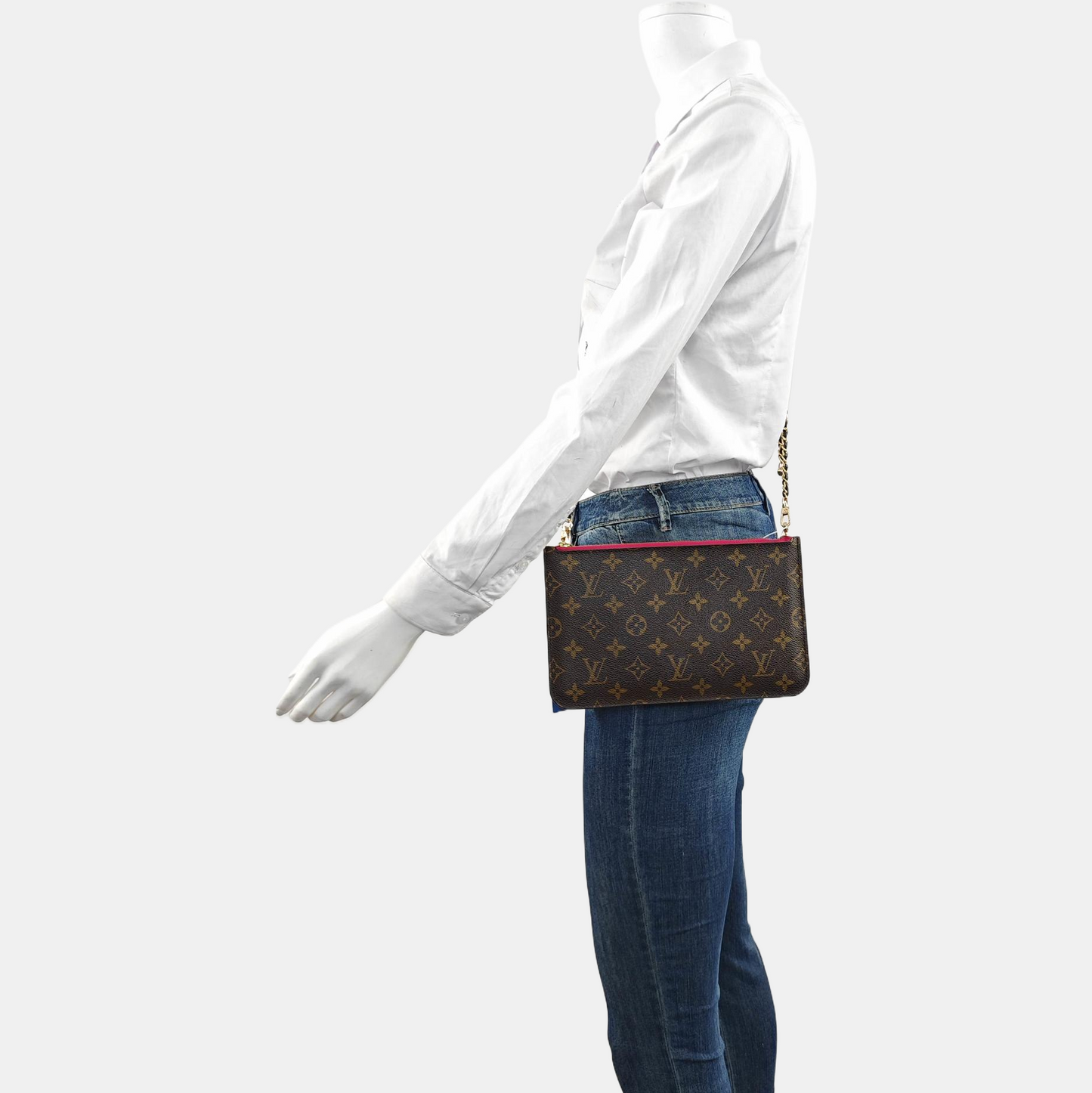 LOUIS VUITTON NEVERFULL Dark Brown Coated Canvas Monogrammed Shopping Bag Handbag Golden hardware-(SKU)-959999069