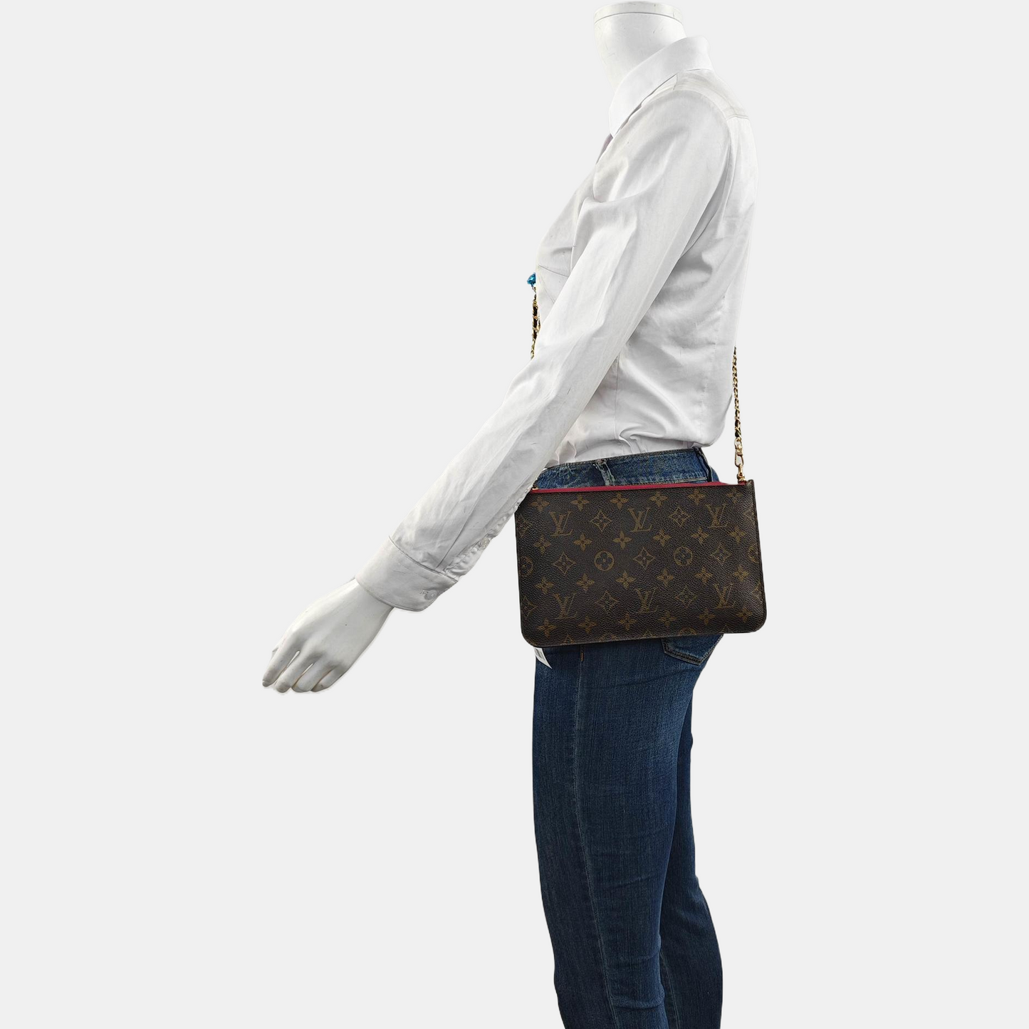 LOUIS VUITTON NEVERFULL Dark Brown Coated Canvas Monogrammed Shopping Bag Handbag Golden hardware-(SKU)-959999786