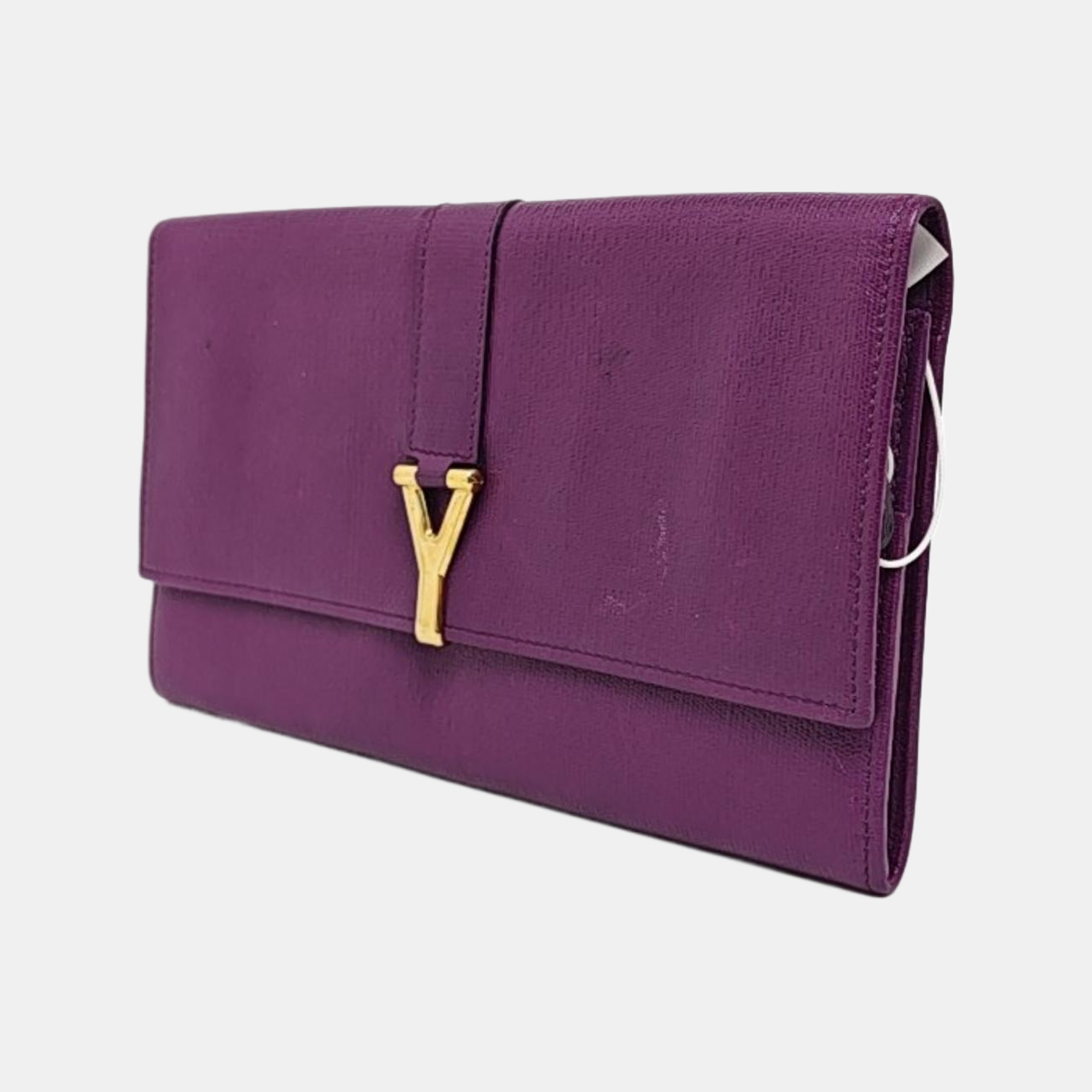 YSL CHYC Y LIGNE Purple Cowhide Embossed Clutch Golden hardware-(SKU)-959946946