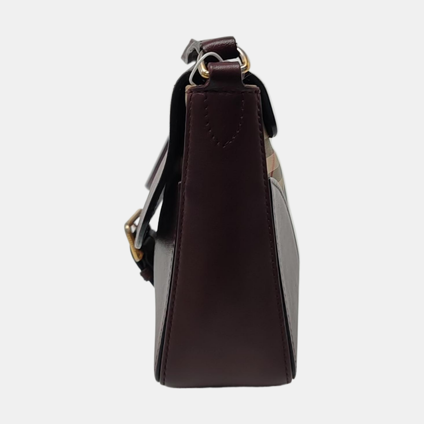 BURBERRY Burgundy cowhide crossbody single shoulder bag Golden hardware-(SKU)-959938783