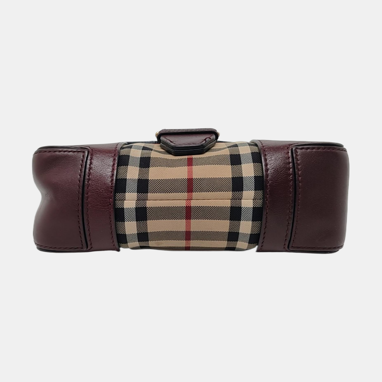 BURBERRY Burgundy cowhide crossbody single shoulder bag Golden hardware-(SKU)-959938783