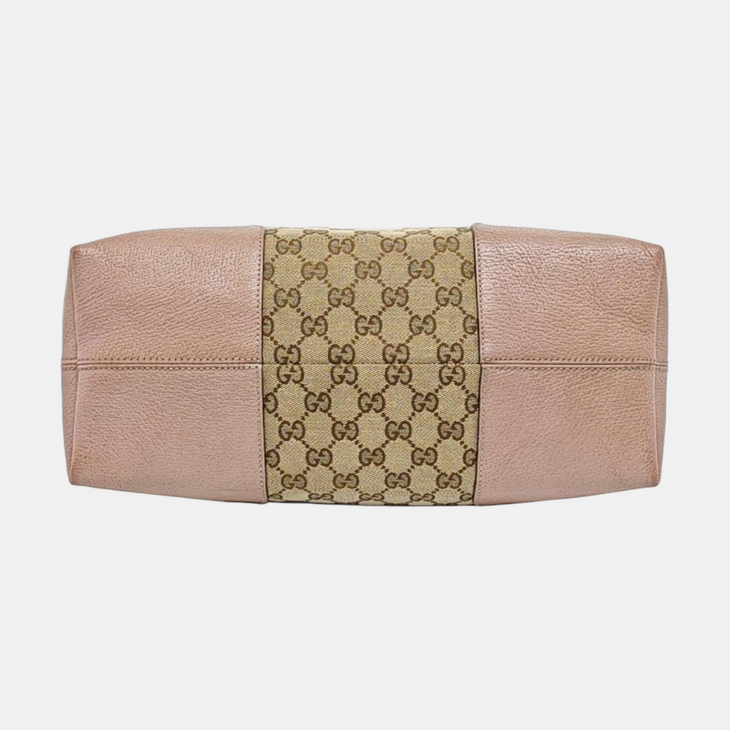 GUCCI Bree Khaki Canvas Monogram Tote Bag Single Shoulder Bag Golden hardware-(SKU)-959592766