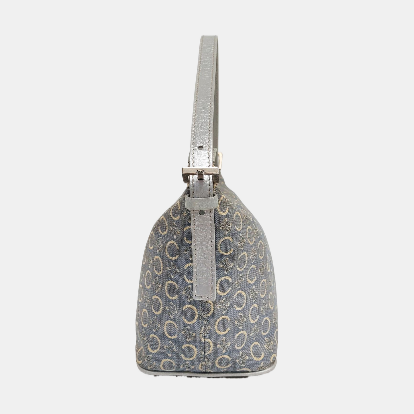 CELINE Light blue canvas triumph handbag Silver Hardware Removable shoulder strap-(SKU)-959238155