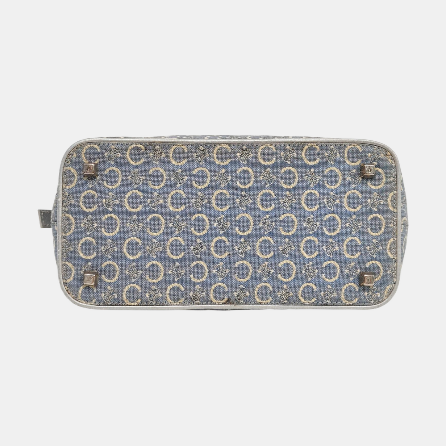 CELINE Light blue canvas triumph handbag Silver Hardware Removable shoulder strap-(SKU)-959238155