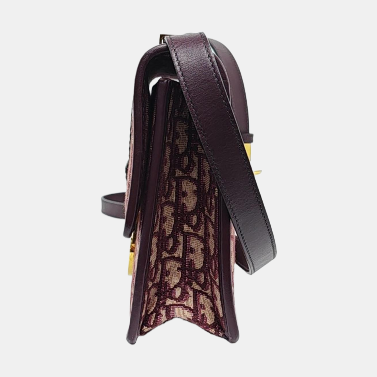 DIOR 30 Montaigne Red Canvas Monogram Montaigne Bag Single Shoulder Bag Gold Hardware Removable Strap-(SKU)-959967300