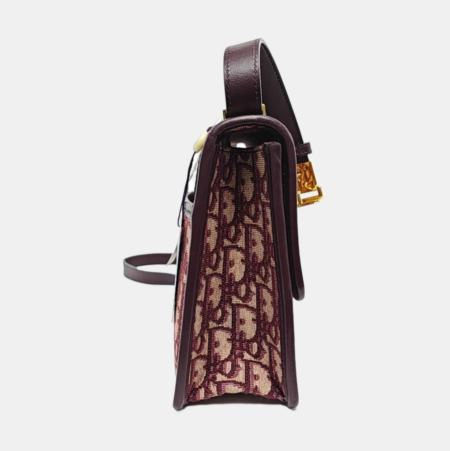 DIOR 30 Montaigne Red Canvas Monogram Montaigne Bag Single Shoulder Bag Gold Hardware Removable Strap-(SKU)-959967300