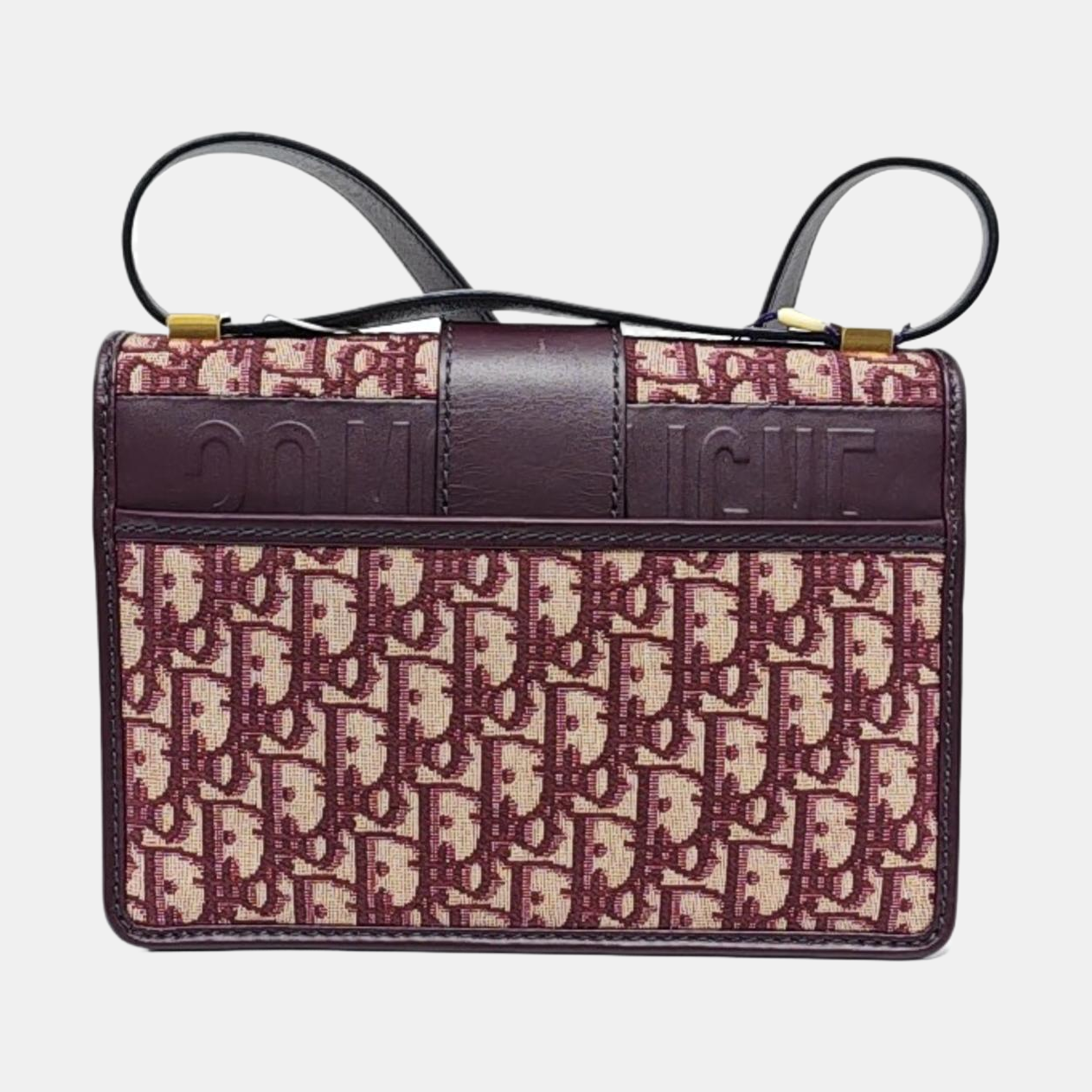 DIOR 30 Montaigne Red Canvas Monogram Montaigne Bag Single Shoulder Bag Gold Hardware Removable Strap-(SKU)-959967300