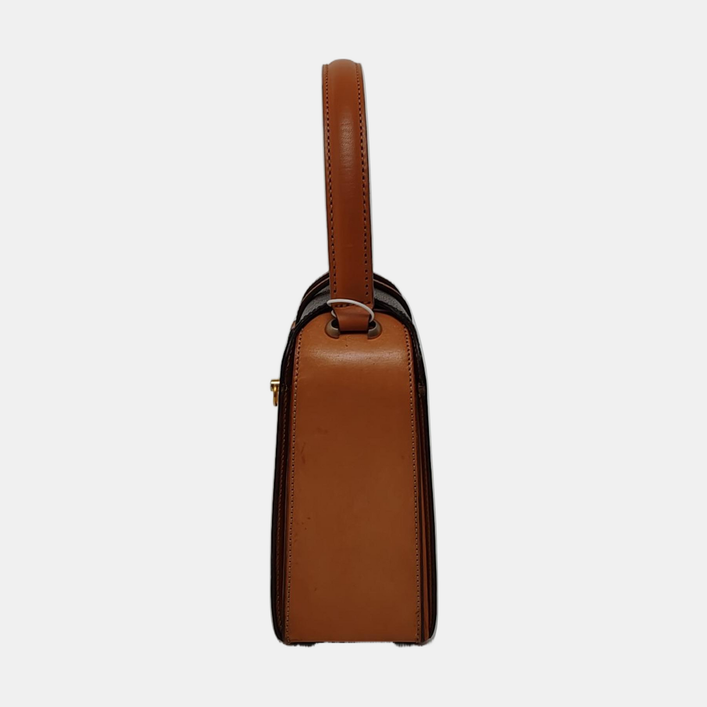 CELINE Brown Coated Canvas Triumph Tote Bag Golden hardware-(SKU)-959942823