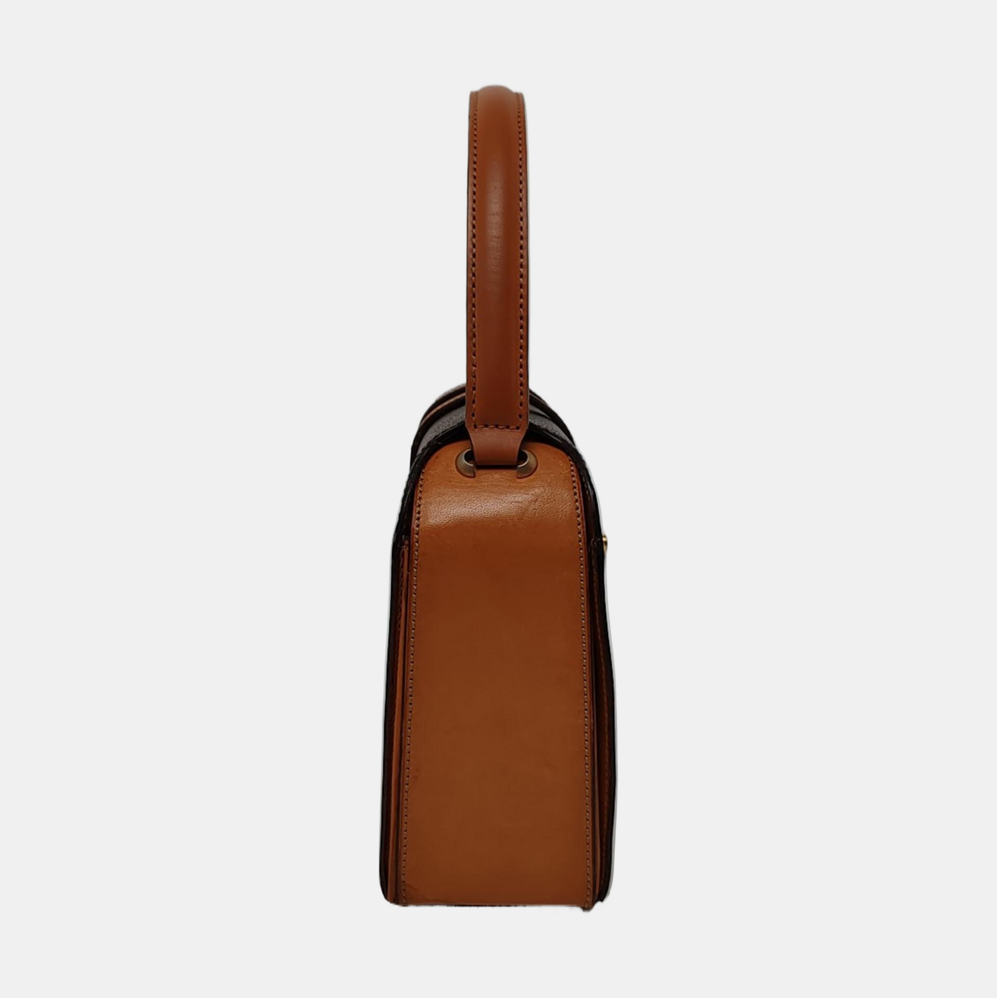 CELINE Brown Coated Canvas Triumph Tote Bag Golden hardware-(SKU)-959942823