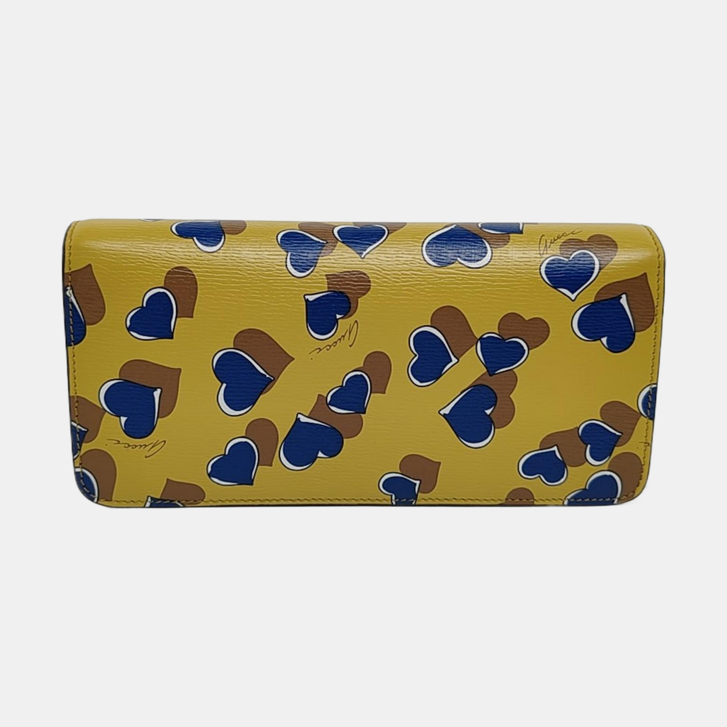 GUCCI Yellow Leather Printed Wallet Golden hardware-(SKU)-959900528