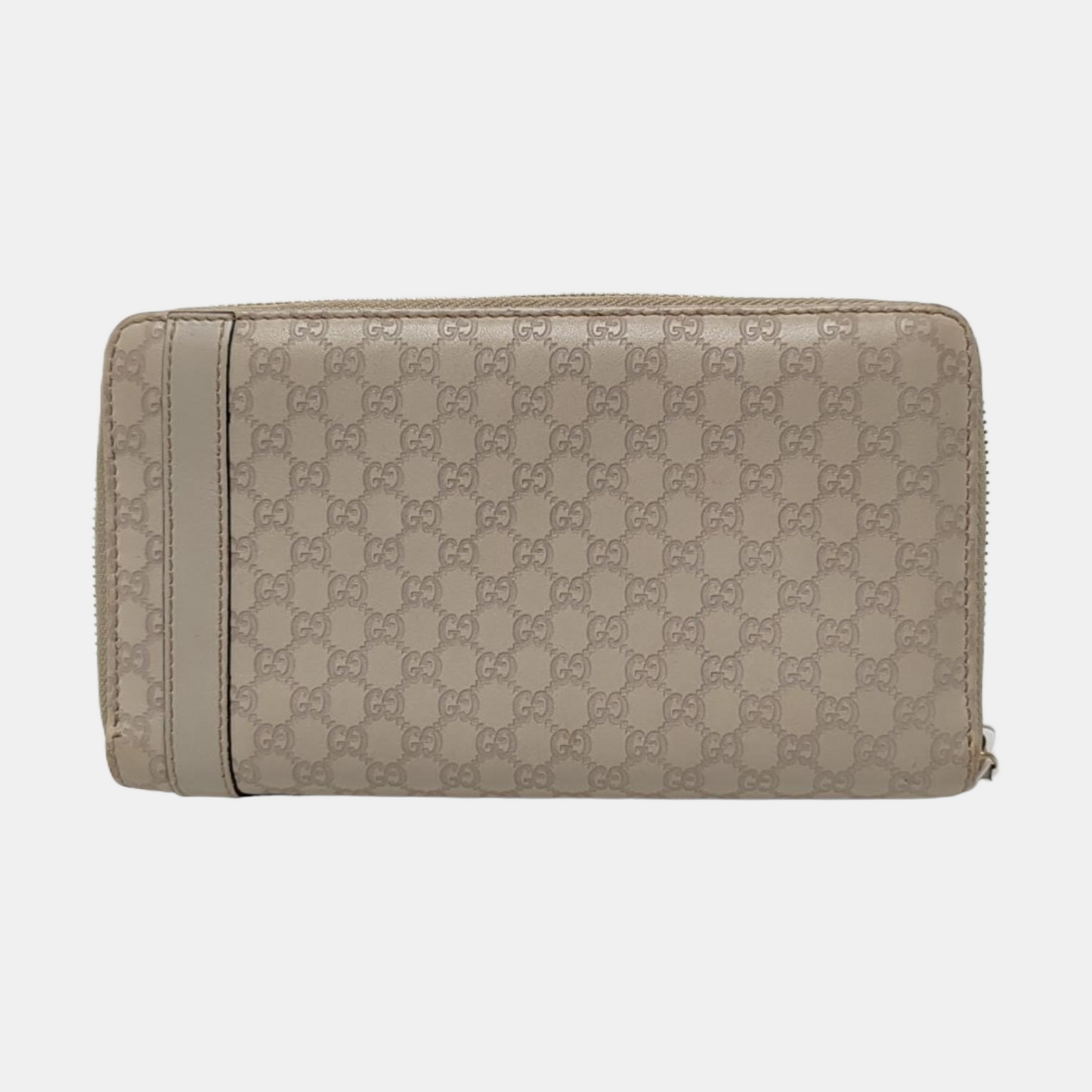 GUCCI Gray Cowhide Monogrammed Embossed Wallet Golden hardware-(SKU)-959914581