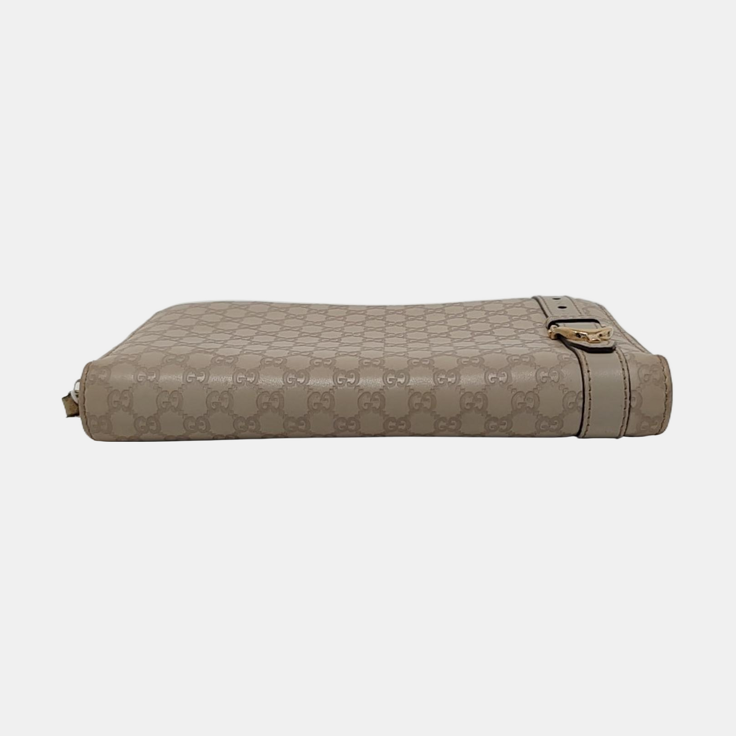 GUCCI Gray Cowhide Monogrammed Embossed Wallet Golden hardware-(SKU)-959914581