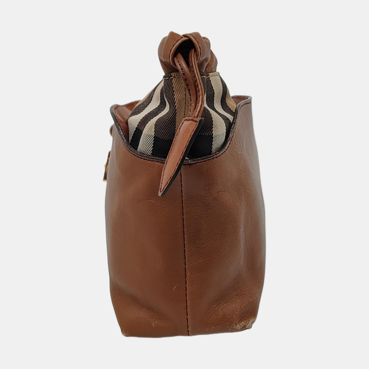 BURBERRY Brown Leather Crossbody Single Shoulder Bag Golden hardware Removable shoulder strap-(SKU)-941129848