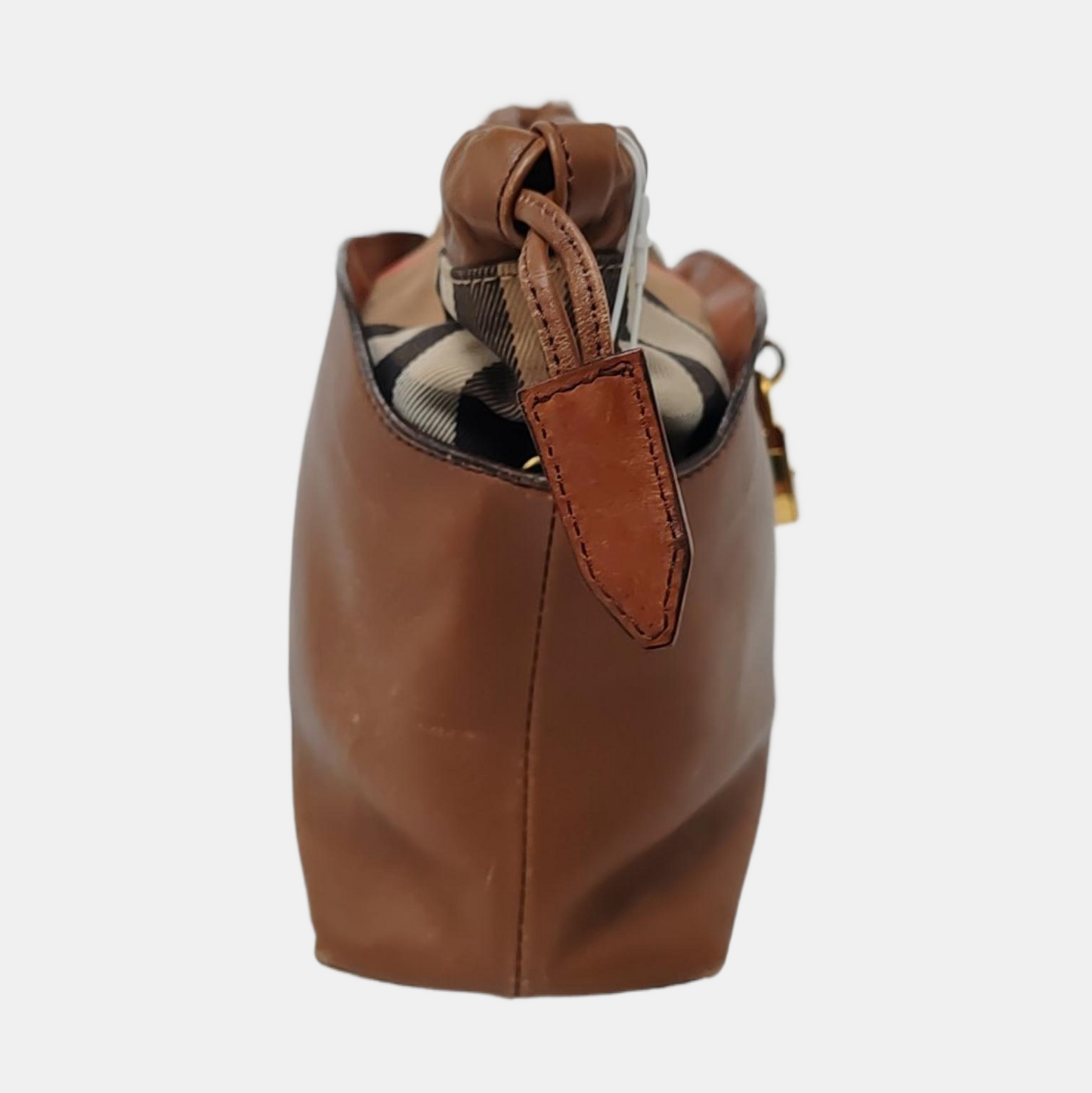 BURBERRY Brown Leather Crossbody Single Shoulder Bag Golden hardware Removable shoulder strap-(SKU)-941129848