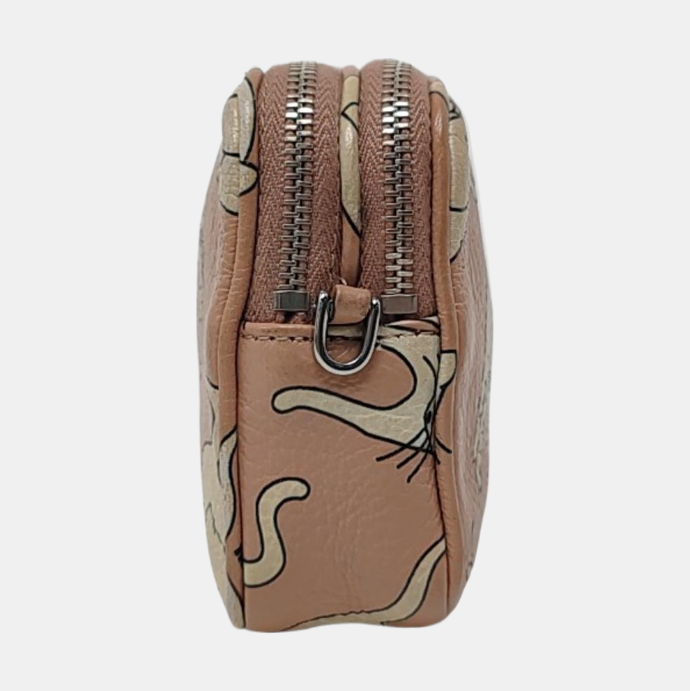 Miu Miu Brown cowhide printed crossbody bag Silver Hardware Removable shoulder strap-(SKU)-960070043