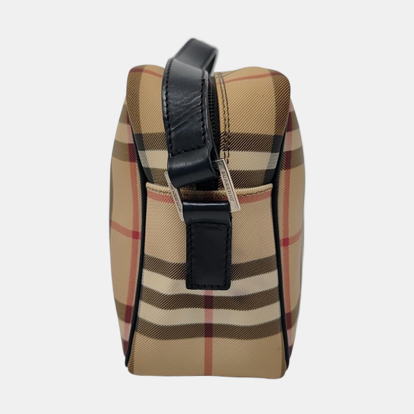 BURBERRY Brown Coated Canvas Shoulder Bag Silver Hardware-(SKU)-959823935