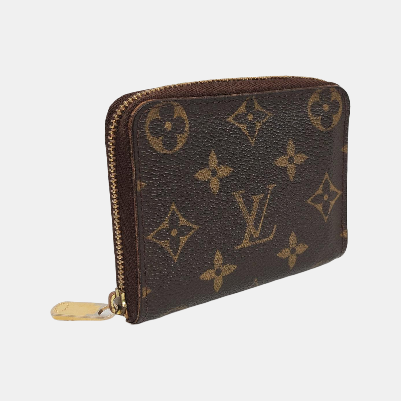 LOUIS VUITTON Brown coated canvas vintage wallet Golden hardware Complete Accessories-(SKU)-959923141