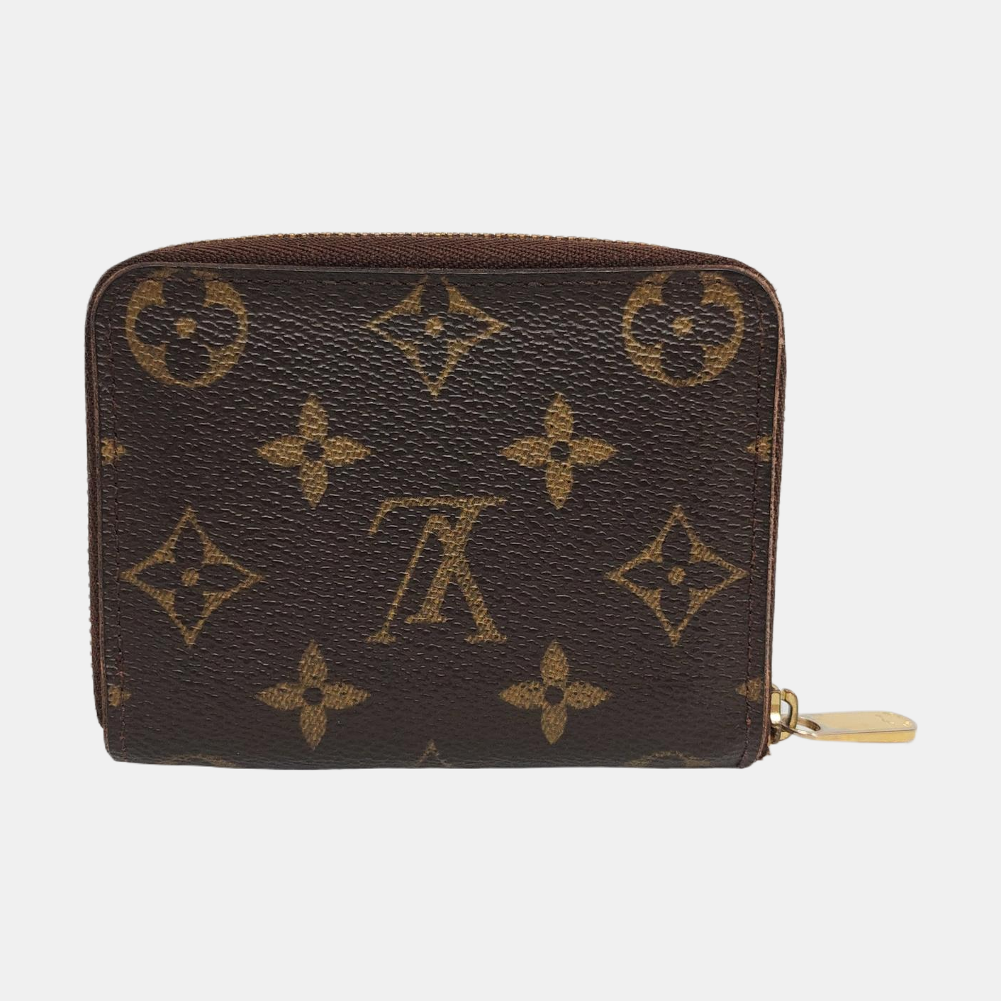 LOUIS VUITTON Brown coated canvas vintage wallet Golden hardware Complete Accessories-(SKU)-959923141