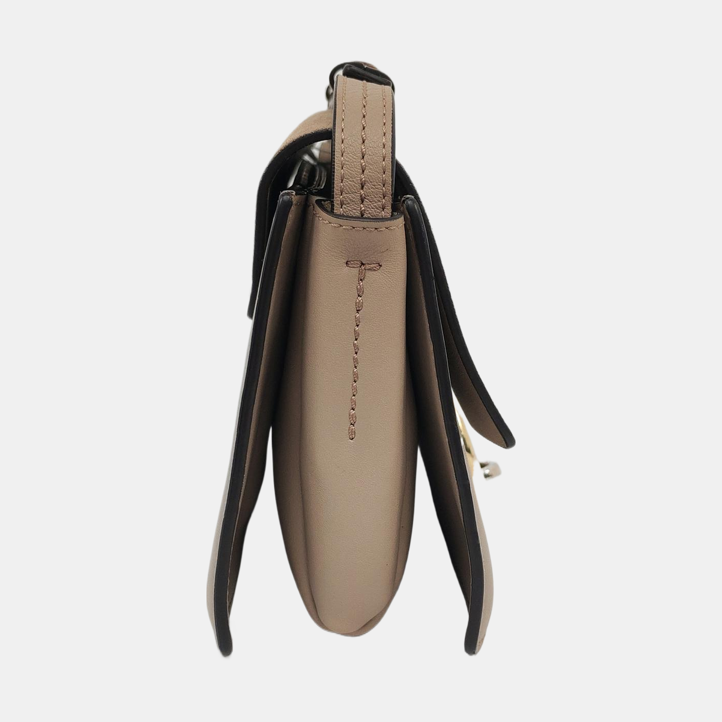 Chloé Faye Small size Grey Leather Single Shoulder Bag Golden Silver Hardware-(SKU)-959251490