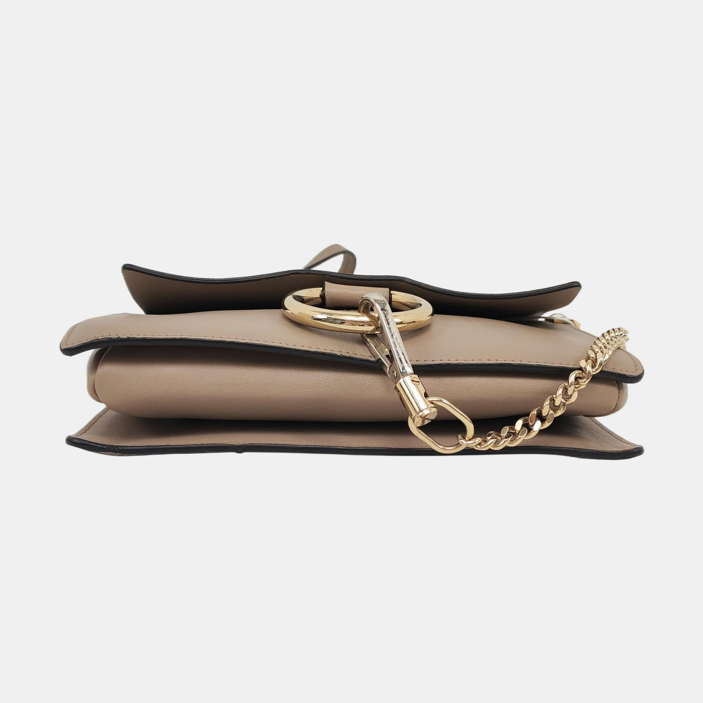Chloé Faye Small size Grey Leather Single Shoulder Bag Golden Silver Hardware-(SKU)-959251490