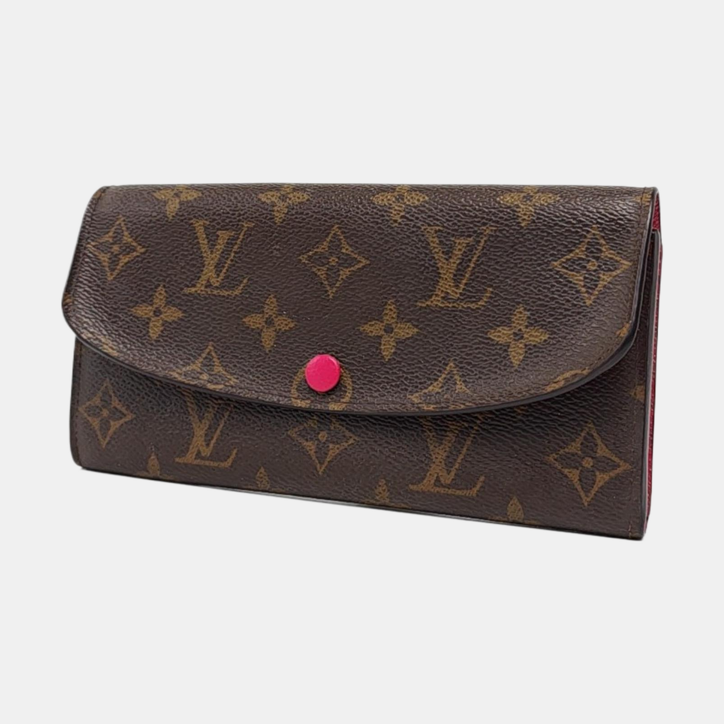 LOUIS VUITTON EMILIE Brown coated canvas vintage wallet Golden hardware-(SKU)-960163038