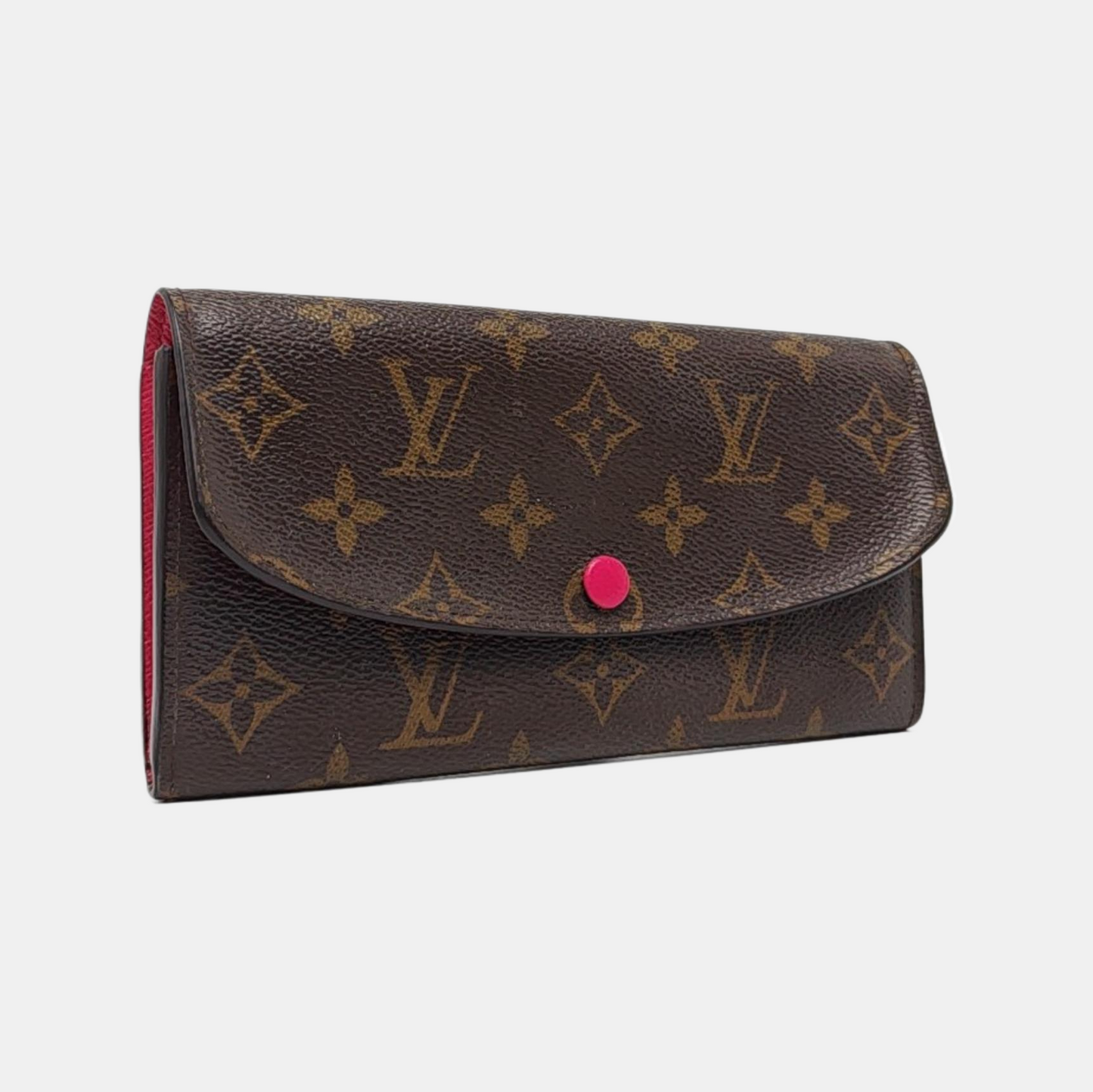 LOUIS VUITTON EMILIE Brown coated canvas vintage wallet Golden hardware-(SKU)-960163038