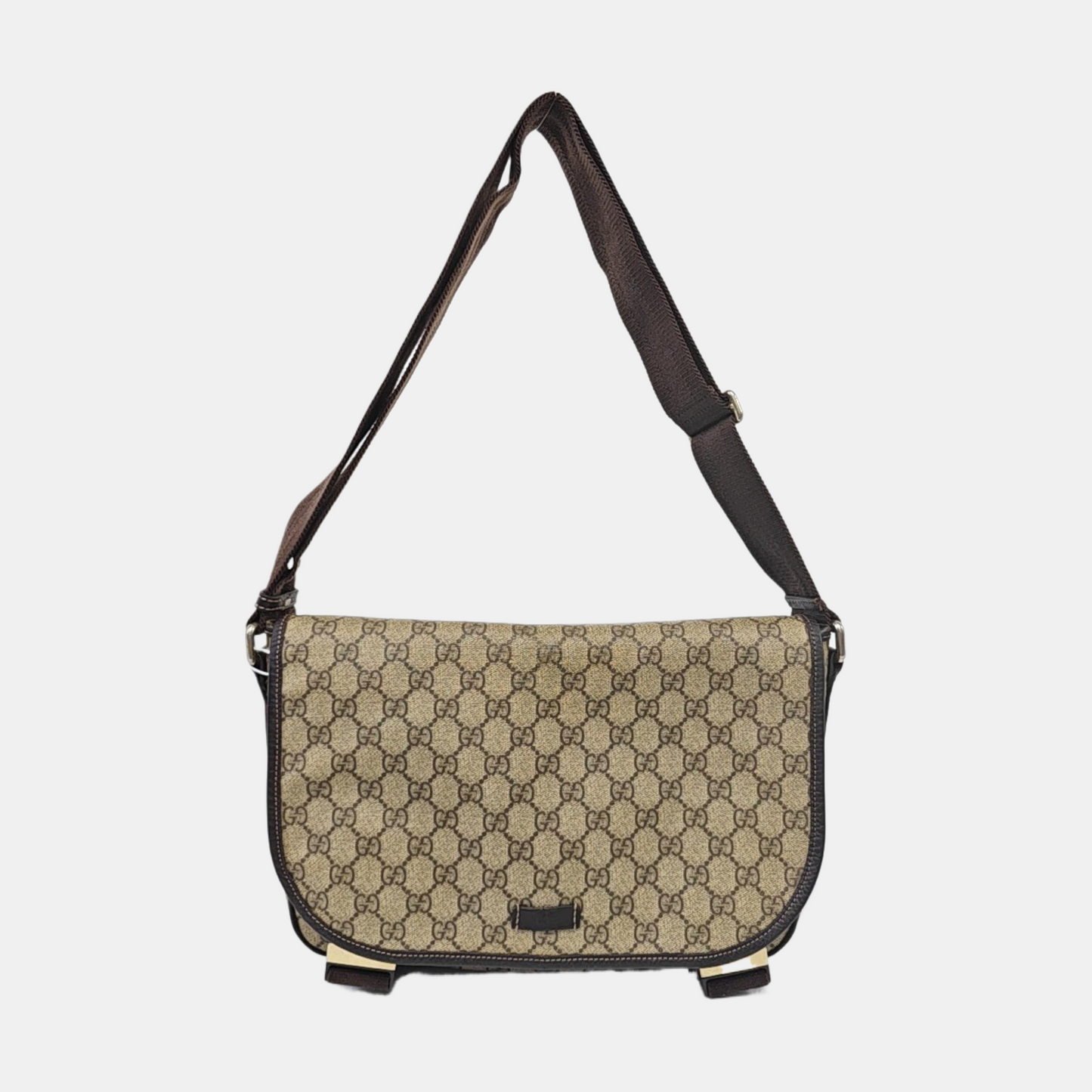 GUCCI GG Imprime Ebony Coated Canvas Monogram Single Shoulder Bag Golden hardware-(SKU)-959825887