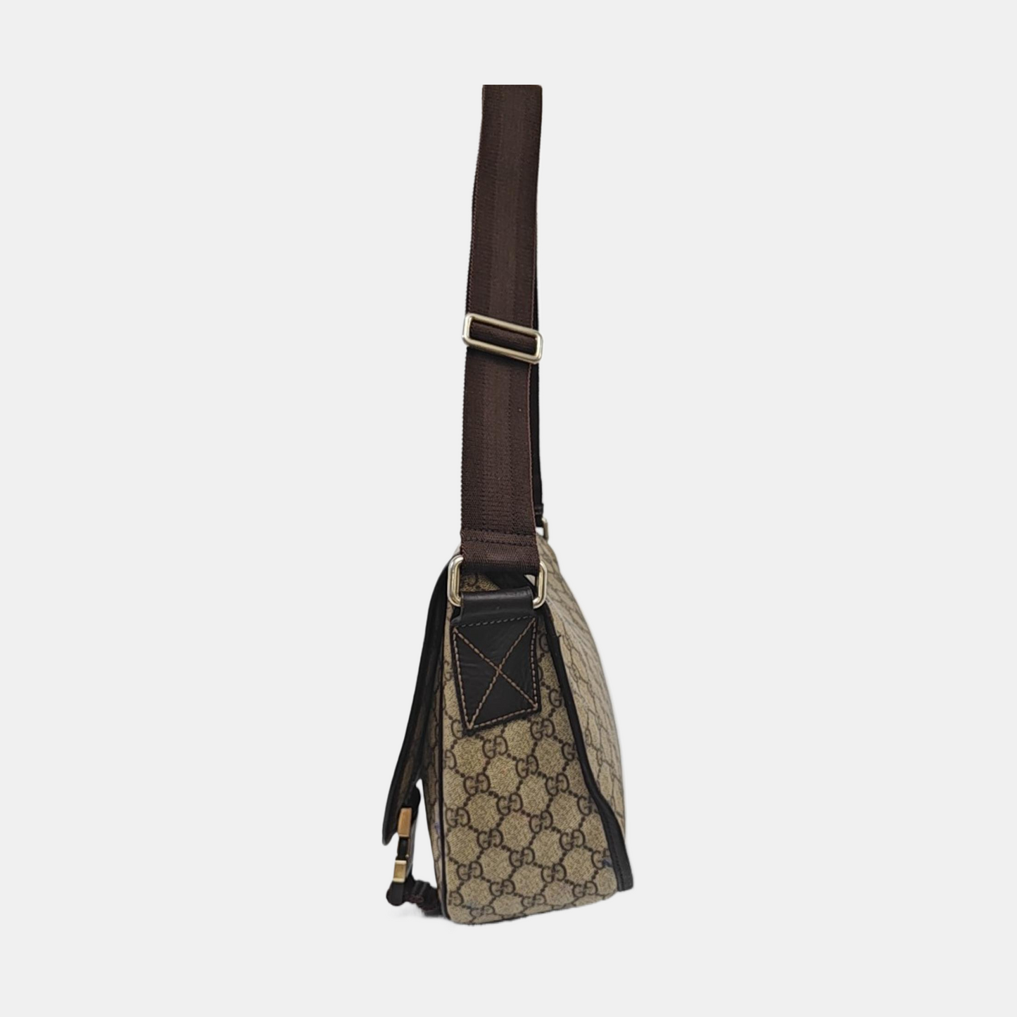 GUCCI GG Imprime Ebony Coated Canvas Monogram Single Shoulder Bag Golden hardware-(SKU)-959825887