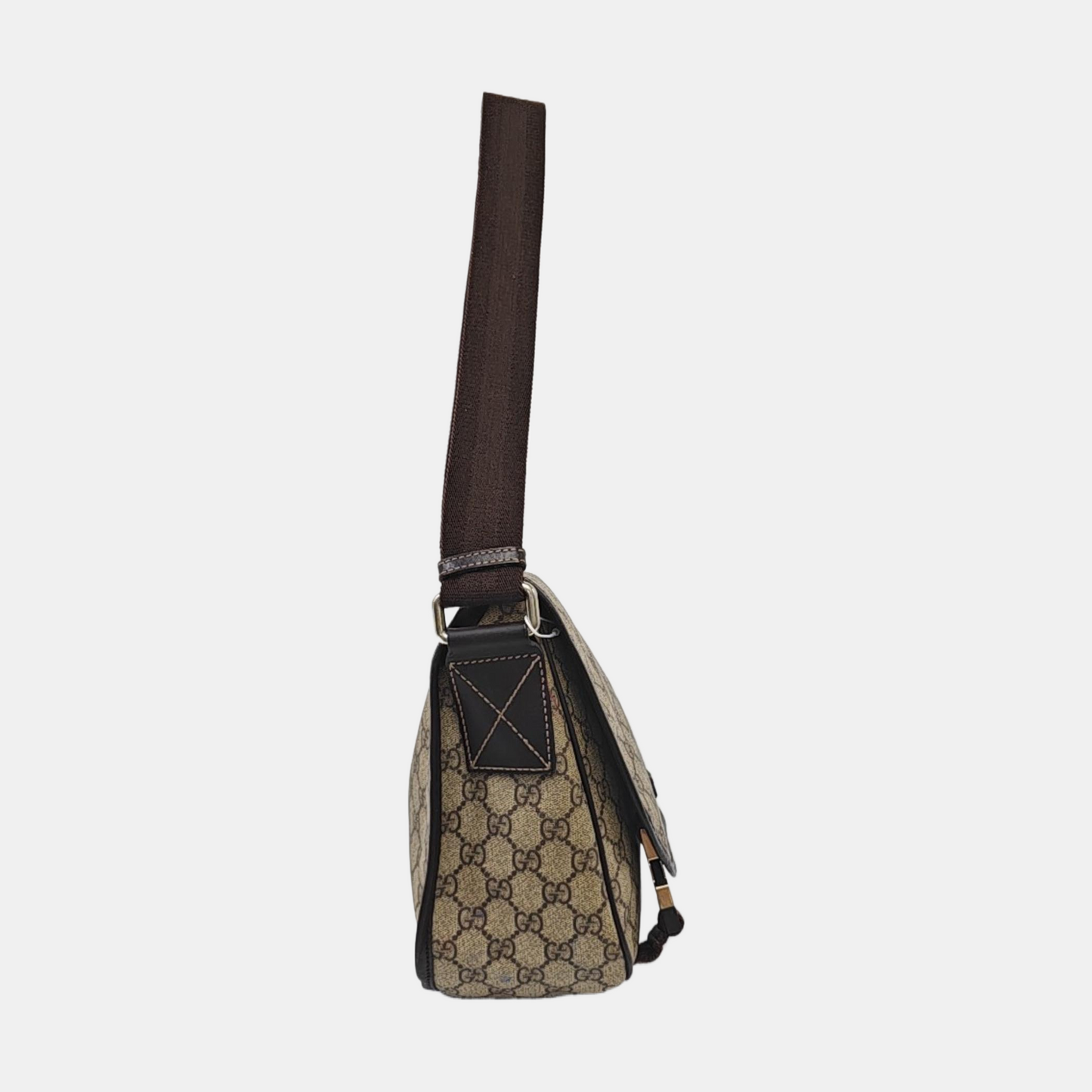 GUCCI GG Imprime Ebony Coated Canvas Monogram Single Shoulder Bag Golden hardware-(SKU)-959825887
